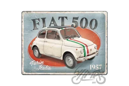 METALINĖ LENTELĖ 30x40 FIAT 500 TURIN ITALI 23351