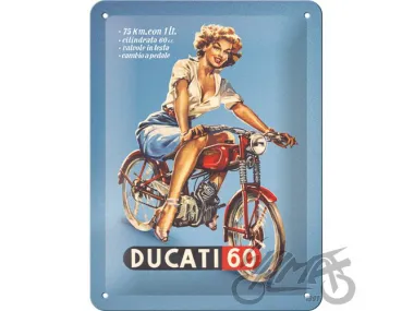TIN SIGN 15X20 DUCATI CILINDRATA 60 26312