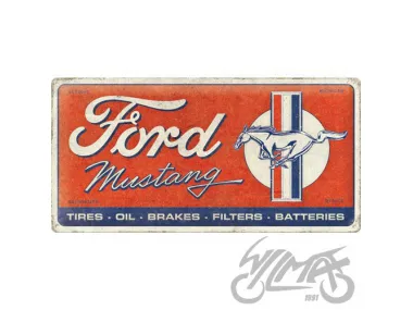 TIN SIGN 25x50 FORD MUSTANG HORSE 27031