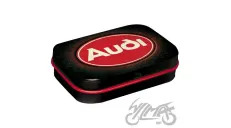 MĖTYNIŲ SALDAINIŲ DĖŽUTĖ AUDI LOGO RED SHINE 81419 OPK 4 vnt.