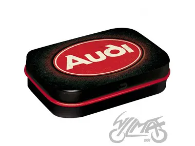 MĖTYNIŲ SALDAINIŲ DĖŽUTĖ AUDI LOGO RED SHINE 81419 OPK 4 vnt.