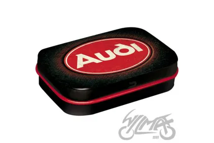MĖTYNIŲ SALDAINIŲ DĖŽUTĖ AUDI LOGO RED SHINE 81419 OPK 4 vnt.