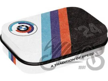 MĖTYNIŲ SALDAINIŲ DĖŽUTĖ BMW MOTORSPORT TRADITION 81435 4 VNT RINKINYS