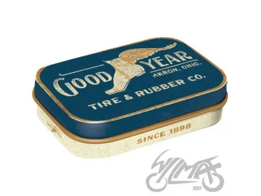 MĖTYNIŲ SALDAINIŲ DĖŽUTĖ GOODYEAR WING FOOT LOGO 81454 4 VNT RINKINYS