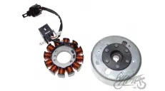 STATOR ASSY, GENERATOR-IGNITER W/MAGNETO FLYWHEEL FOR PIAGGIO ZIP 50 4T