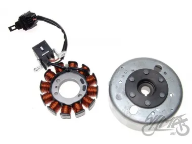 STATOR ASSY, GENERATOR-IGNITER W/MAGNETO FLYWHEEL FOR PIAGGIO ZIP 50 4T
