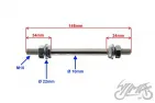 AXLE, FRONT WHEEL BALL BEARING ROMET