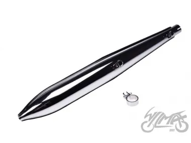 MUFFLER ASSY ROMET PONY TAIWAN CHROME, CLAMP