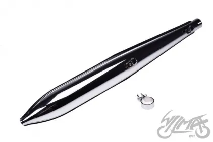 MUFFLER ASSY ROMET PONY TAIWAN CHROME, CLAMP
