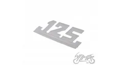 EMBLEM, SIDE COVER WSK 125 WHITE