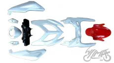 COVER SET, PLASTIC BODY PARTS WHITE-RED FOR YAMAHA AEROX