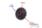 SPROCKET, ENGINE NT:23 ATV150 DRIVE SHAFT DIA. 20 mm