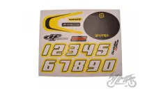 DECAL SET FOR MINI CROSS YELLOW