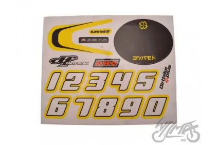DECAL SET FOR MINI CROSS YELLOW