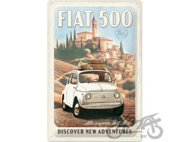 TIN SIGN 20x30 FIAT 500 DISCOVER NEW 22433
