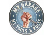 TIN SIGN ROUND 35cm MY GARAGE 25112