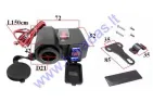 Cigarette lighter socket, battery charging indicator and 2USB connectors for motorcycle, quad bike, 12/24V DC 5V/2.1A, voltmeter
