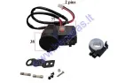 Cigarette lighter socket with cover and 2 USB connectors for motorcycle, quad bike 12-24V DC 5V / 2.1A