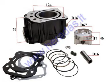 CYLINDER FOR ATV QUAD BIKE, MOTORCYCLE 250CC WATER-COOLED D67 PIN16 ZS250 SUITABLE FOR Shineray ATV 250 ST-9E 250