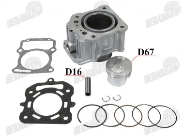 Cilindras ATV keturračio,motociklo 250cc vandeniu aušinamas D67 PIN16 ZS250 Tinka Shineray ATV 250 ST-9E 250