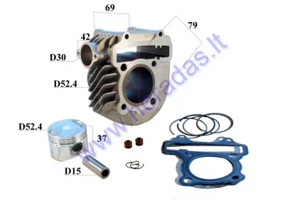 CYLINDER FOR ATV QUAD BIKE, MOTORCYCLE GY6 125cc D52.4 PIN15 153QMI
