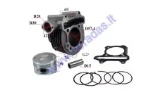 Cilindras ATV keturračio,motociklo GY6 150cc D57 Kymco Agility 150 Pgo G MAX  Malaguti Master