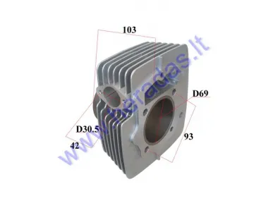 Cilindras motociklo 250cc D69 oru aušinamas H71.5