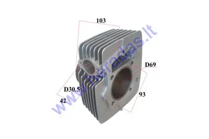 Cylinder for motorcycle 250cc D69 air-cooled H71,5