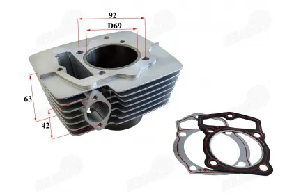 Cilindras motociklo 250cc D69 oru aušinamas