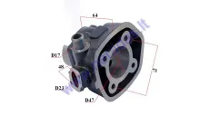 CYLINDER FOR SCOOTER 2T  D47 LC 70cc  Piaggio,Gilera Runner,NRG,NTT, MBK SR50 Nitro Pentagonal head. Taiwan