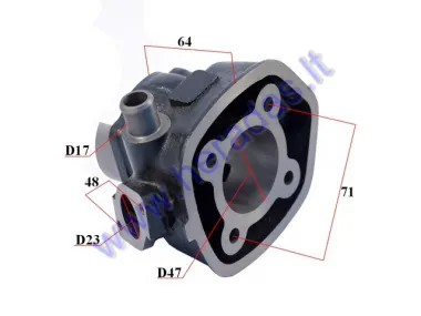 Cilindras motoroleriui 2T  D47 LC 70cc  Piaggio,Gilera Runner,NRG,NTT, MBK SR50 Nitro Penkiakampė galva. Taivanas