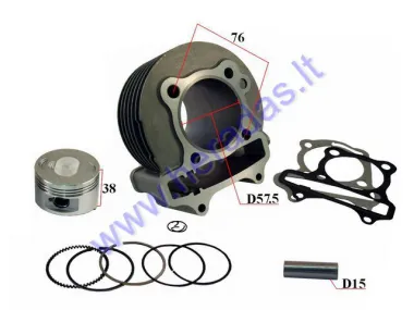 Cilindras stūmoklis 150cc D57.5 keturtaktis GY6 PIN15