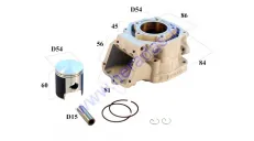 CYLINDER AND PISTON SET FOR Aprilia RS 125 D54