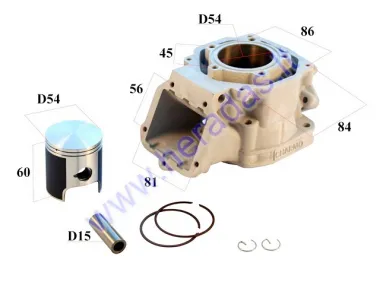 CYLINDER AND PISTON SET FOR Aprilia RS 125 D54