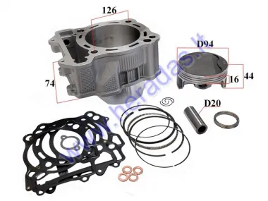 Cylinder piston set for ATV quad bike 400cc water-cooled For Suzuki LTZ400 LTZ 400  Kawasaki KFX400