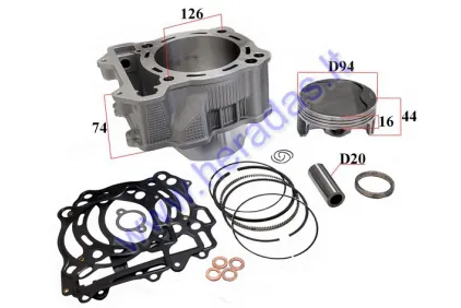 Cilindras stūmoklis ATV keturračio 400cc  vandeniu aušinamas Suzuki LTZ400 LTZ 400 Kawasaki KFX400