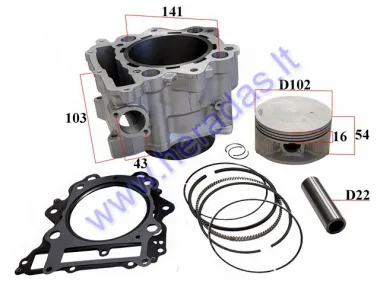 Cilindras stūmoklis ATV keturračio 660cc  vandeniu aušinamas Yamaha Grizzly 660 YFM660F 2002-2008 686cc