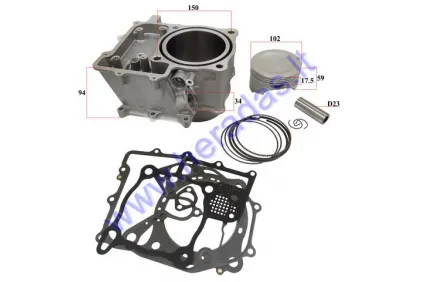Cilindras stūmoklis ATV keturračio 680cc  vandeniu aušinamas Honda Rincon 680 TRX680FGA 4X4 2006-2009