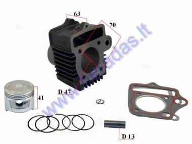 Cylinder piston set for moped D47 72cc
