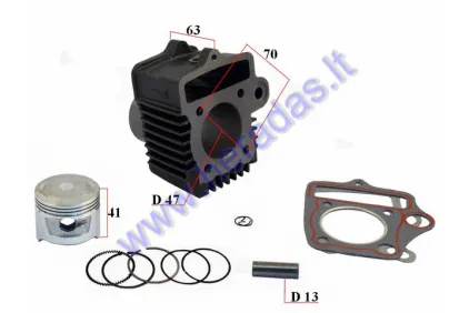 Cylinder piston set for moped D47 72cc