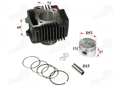 Cylinder piston for motorcycle 125cc analog CBF33020