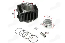 Cylinder piston for motorcycle 125cc analog CBF33020