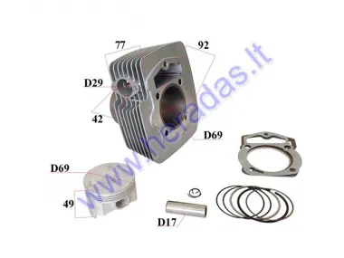 Cylinder for motorcycle 250cc D69 air-cooled  PIN17 Bashan BS250S