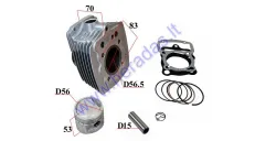 Cylinder piston set for 125cc motorcycle D56,5mm PIN15 CG 125B 156FMI