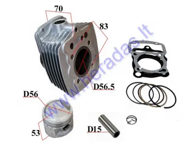Cylinder piston set for 125cc motorcycle D56,5mm PIN15 CG 125B 156FMI