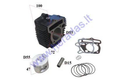 Cylinder piston set for 140cc motorcycle  LIFAN engine LF140 D55 PIN15 spizini