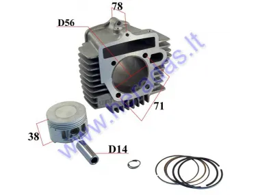 CYLINDER PISTON SET FOR 150cc LIFAN engine D56 PIN14