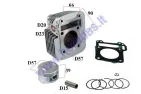 Cilindras  stūmoklis motociklui 150cc Yamaha YBR 150 D57mm PIN15