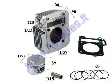 CYLINDER PISTON SET FOR MOTORCYCLE 150cc Yamaha YBR 150 D57mm PIN15