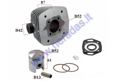 CYLINDER PISTON SET FOR MOTOCYCLE WSK 125cc D52